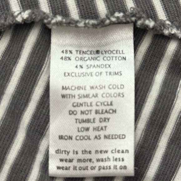 Toad&Co Chaka Skirt Gray White Striped Organic Cotton Large - Picture 7 of 8